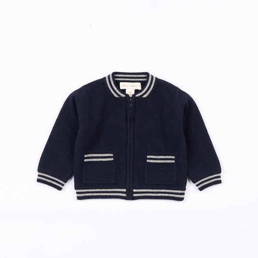 Teddy zipped cardigan - Navy