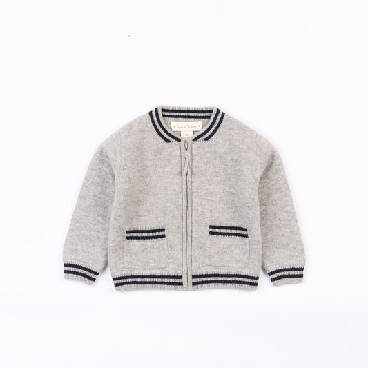 Teddy zipped cardigan - Grey