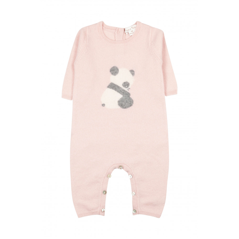 Romper Panda - Baby pink