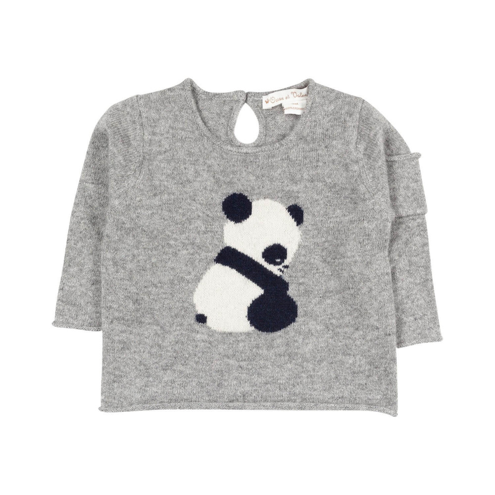 Panda cashmere pullover - Grey