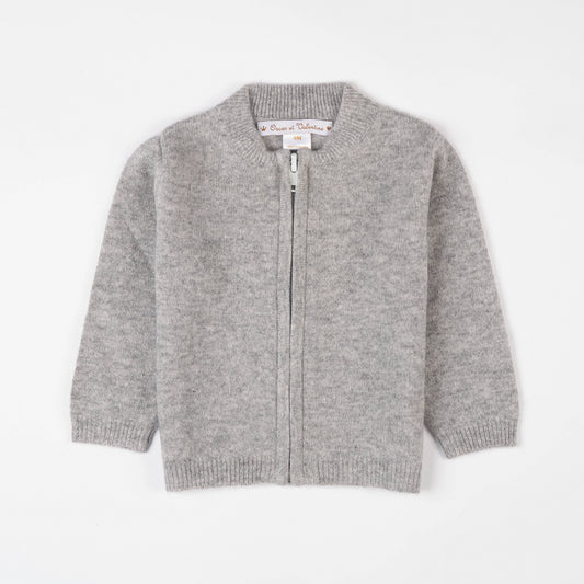 Carl zipped cardigan - Grey