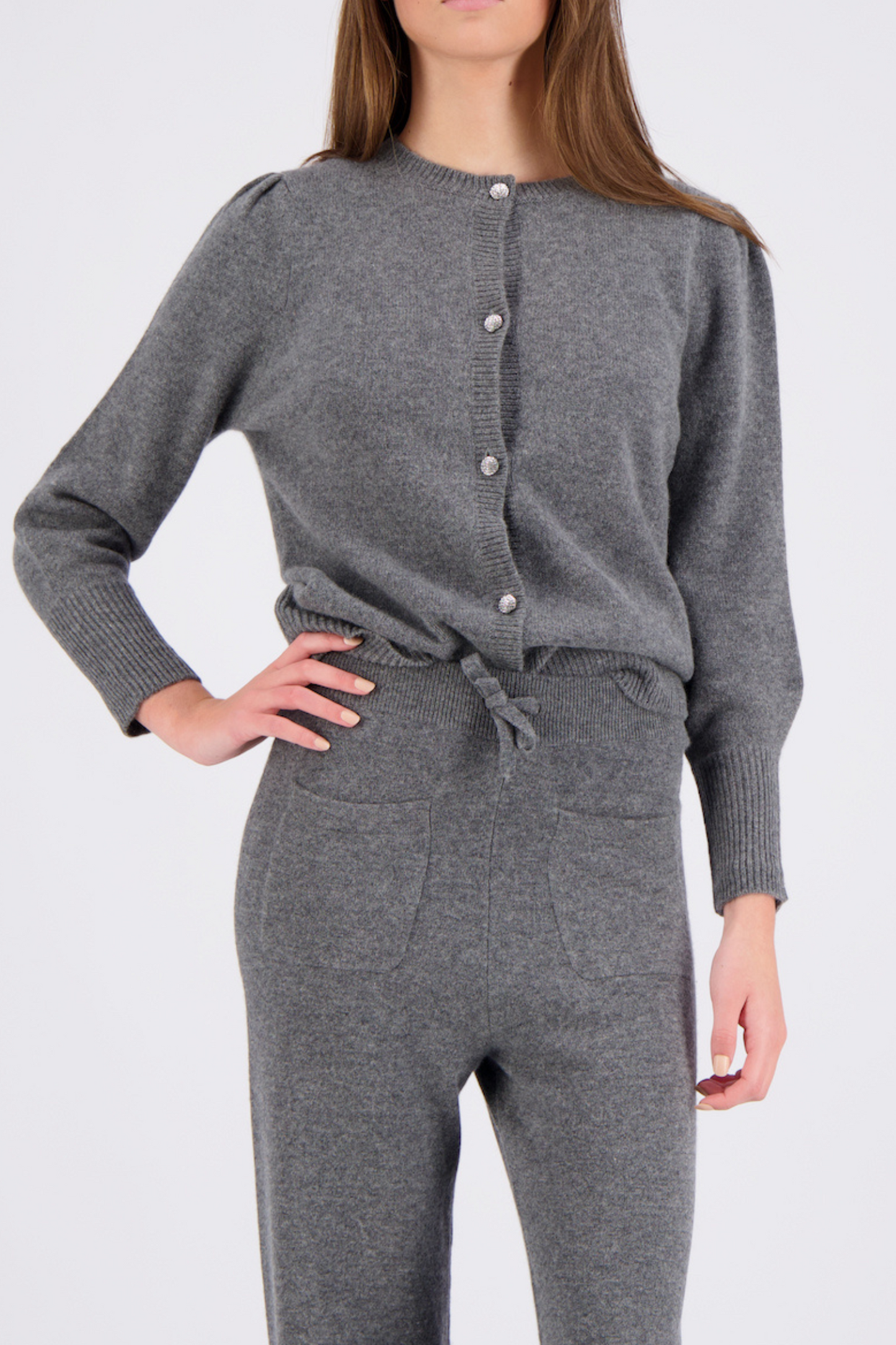 Ares Cashmere Cardigan - Dark Grey