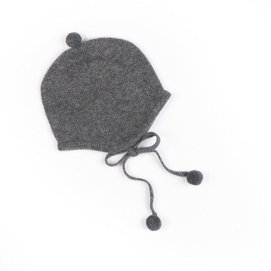 Beanie with pompons Lou - Dark grey