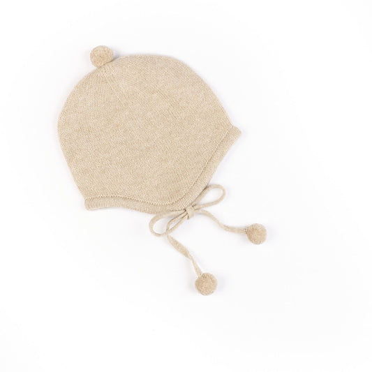 Beanie with pompons Lou - Beige