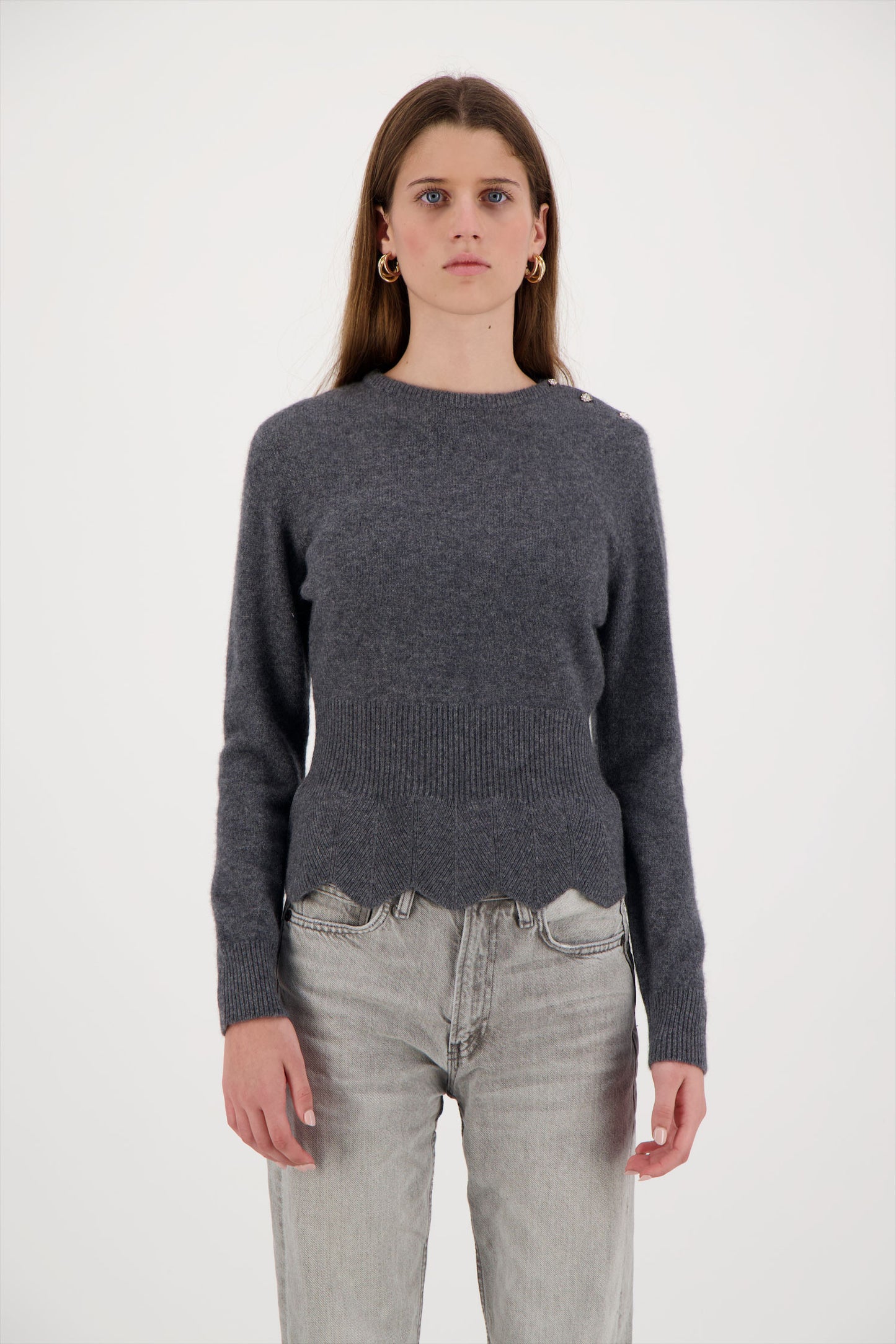 Pull en cachemire Orphée - FEMME - Gris foncé