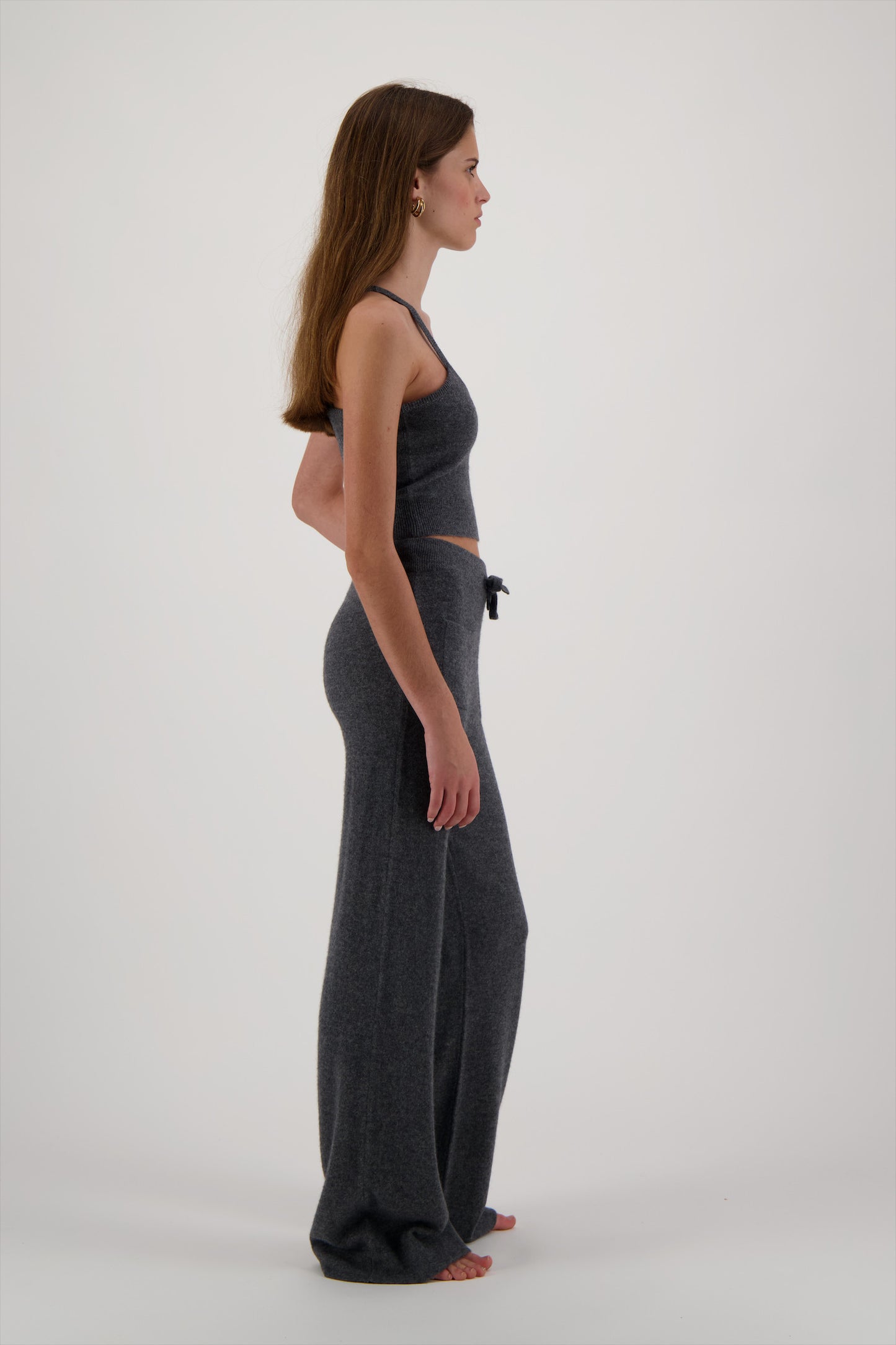 Neptune cashmere crop top - WOMAN - Dark grey