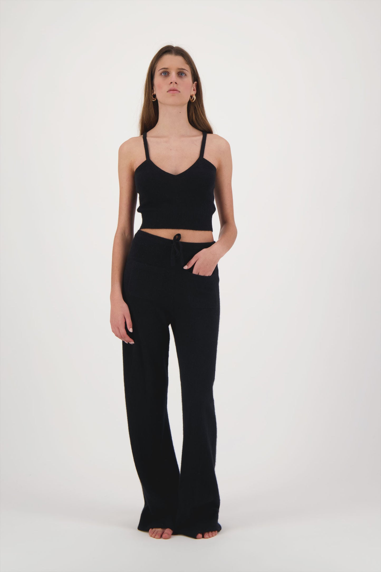 Neptune cashmere crop top - WOMAN - Black