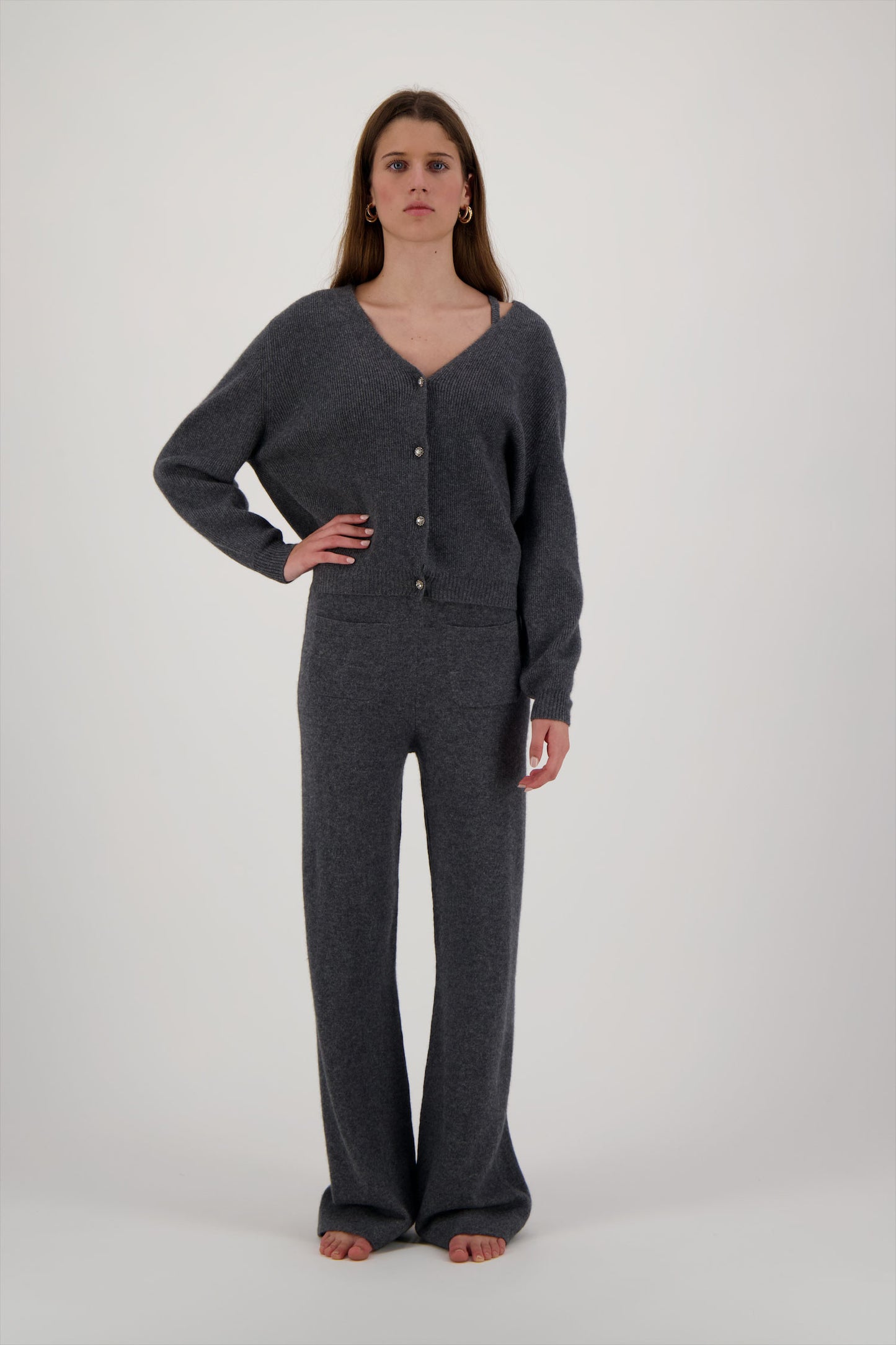 Aphrodite cashmere cardigan - WOMAN - Dark grey