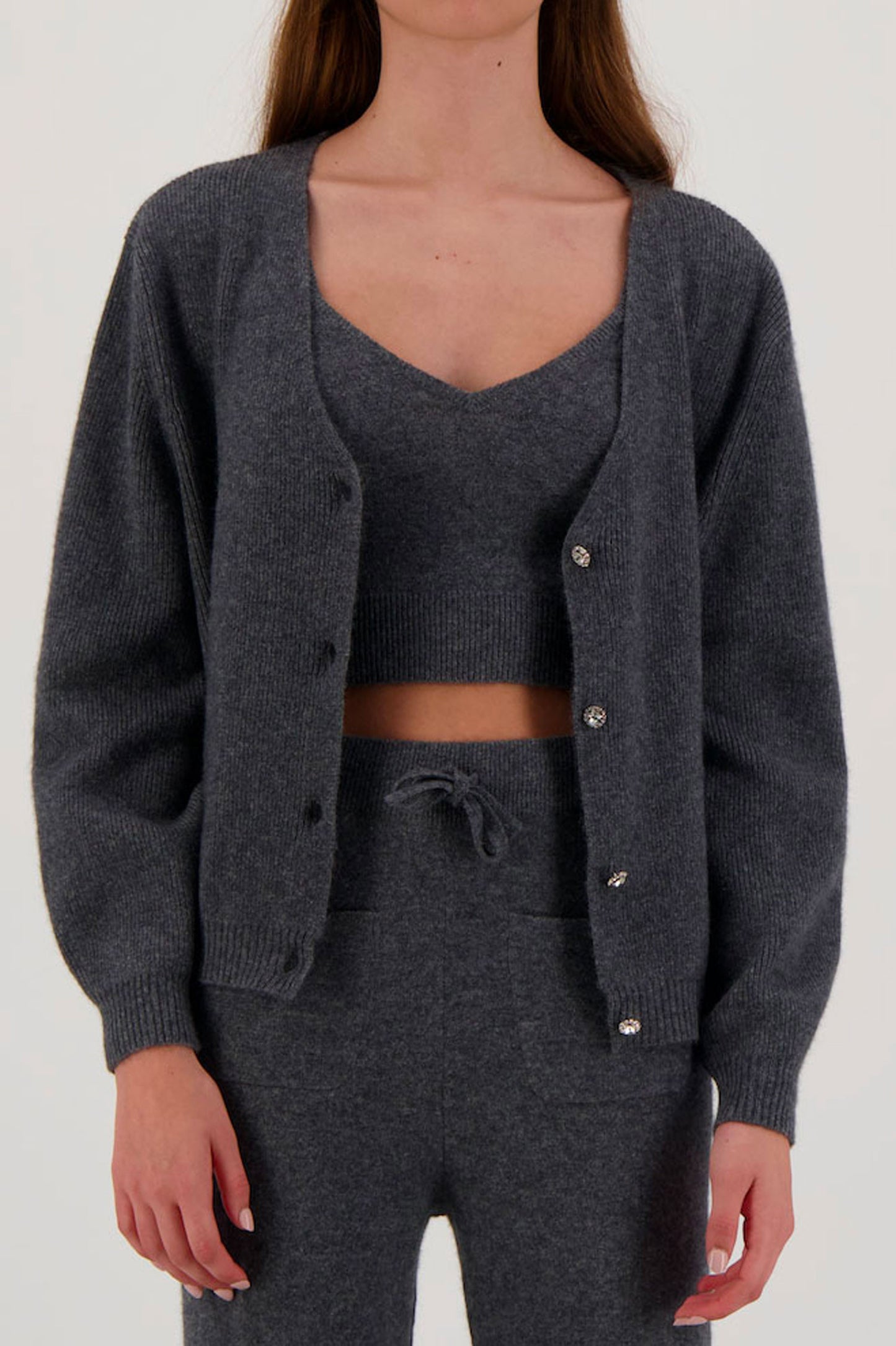 Aphrodite cashmere cardigan - WOMAN - Dark grey