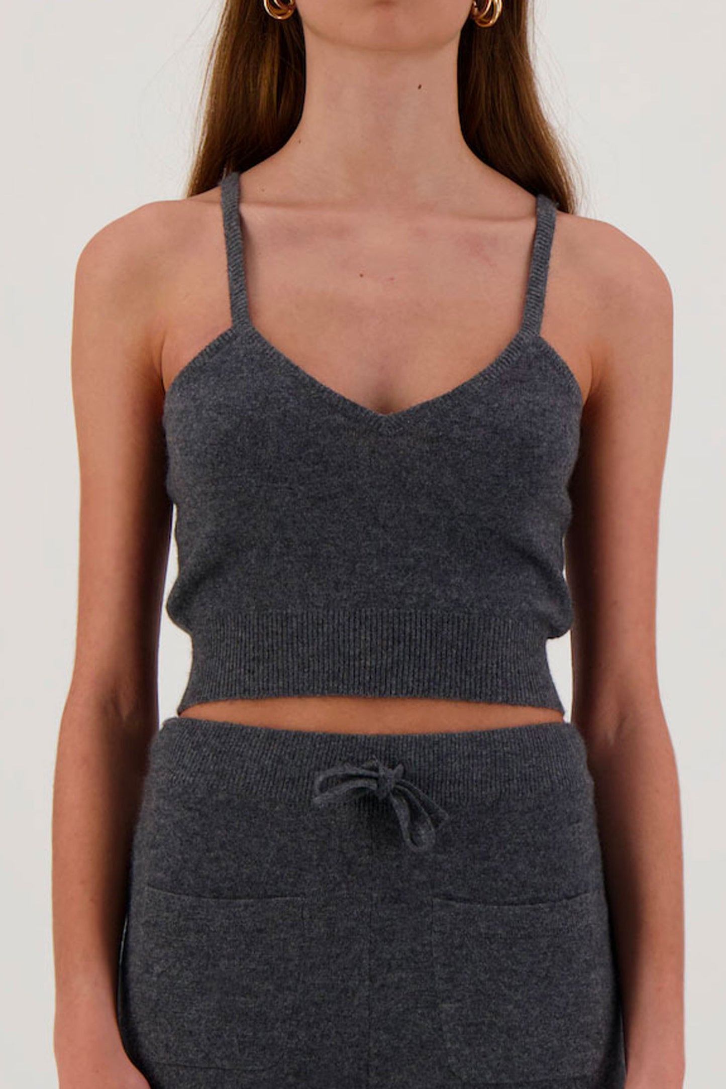 Neptune cashmere crop top - WOMAN - Dark grey