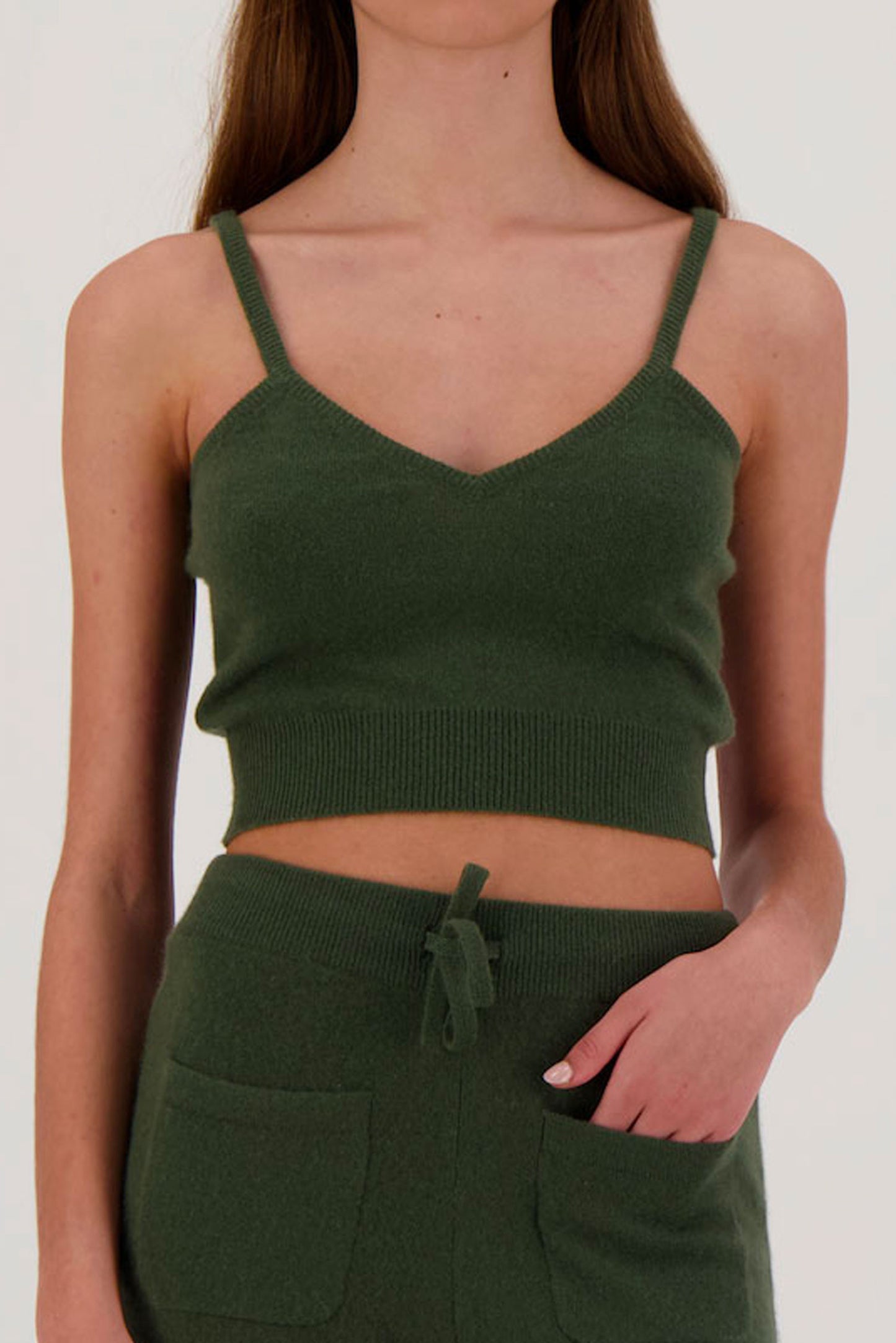 Neptune cashmere crop top - WOMAN - Khaki