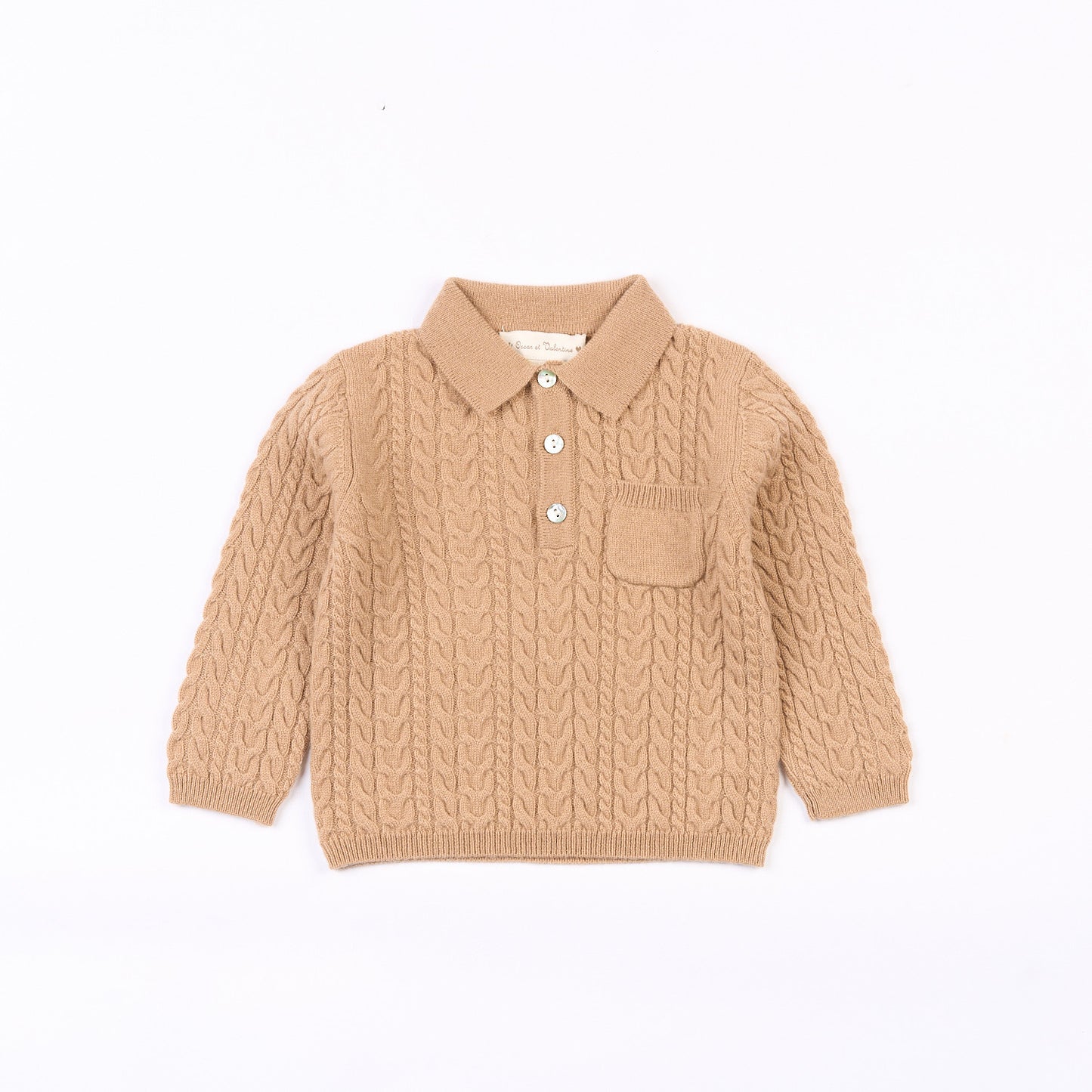 Ernest cable-knit polo - Honey