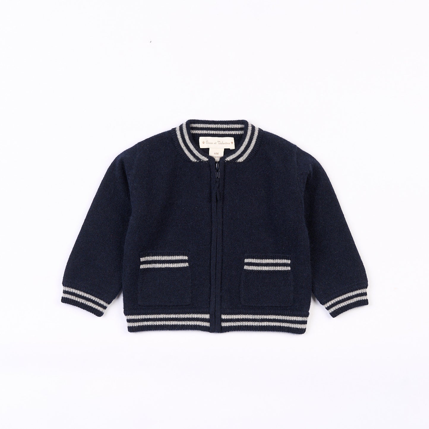 Cardigan zippé Teddy - Bleu Marine